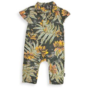 Volcom Kids One Piece in Gray and Yellow Floral